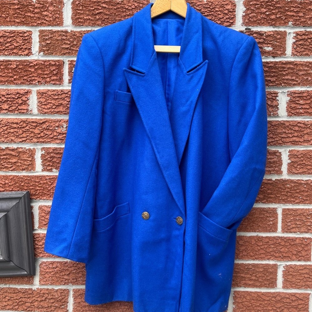 Oversized Vintage Women's Blue Blazer